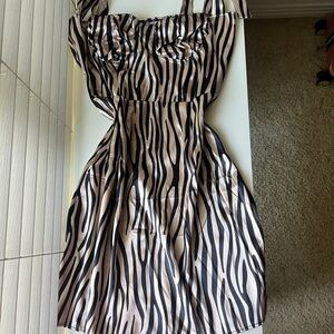 Zebra Print Sleeveless Dress